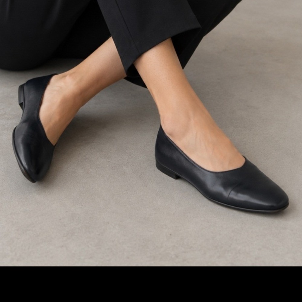 Fratelli Rossetti Green Navy Blue Leather High Vamp Ballet Flats Made Italy 8M